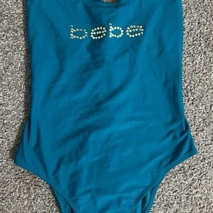 Bebe Blue Bodysuit One Piece with Sparkling Embellishments